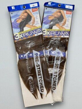 Sensationnel X-Pression 3X RUWA Pre-Stretched Braiding Hair 24in Color 30 2-Pack